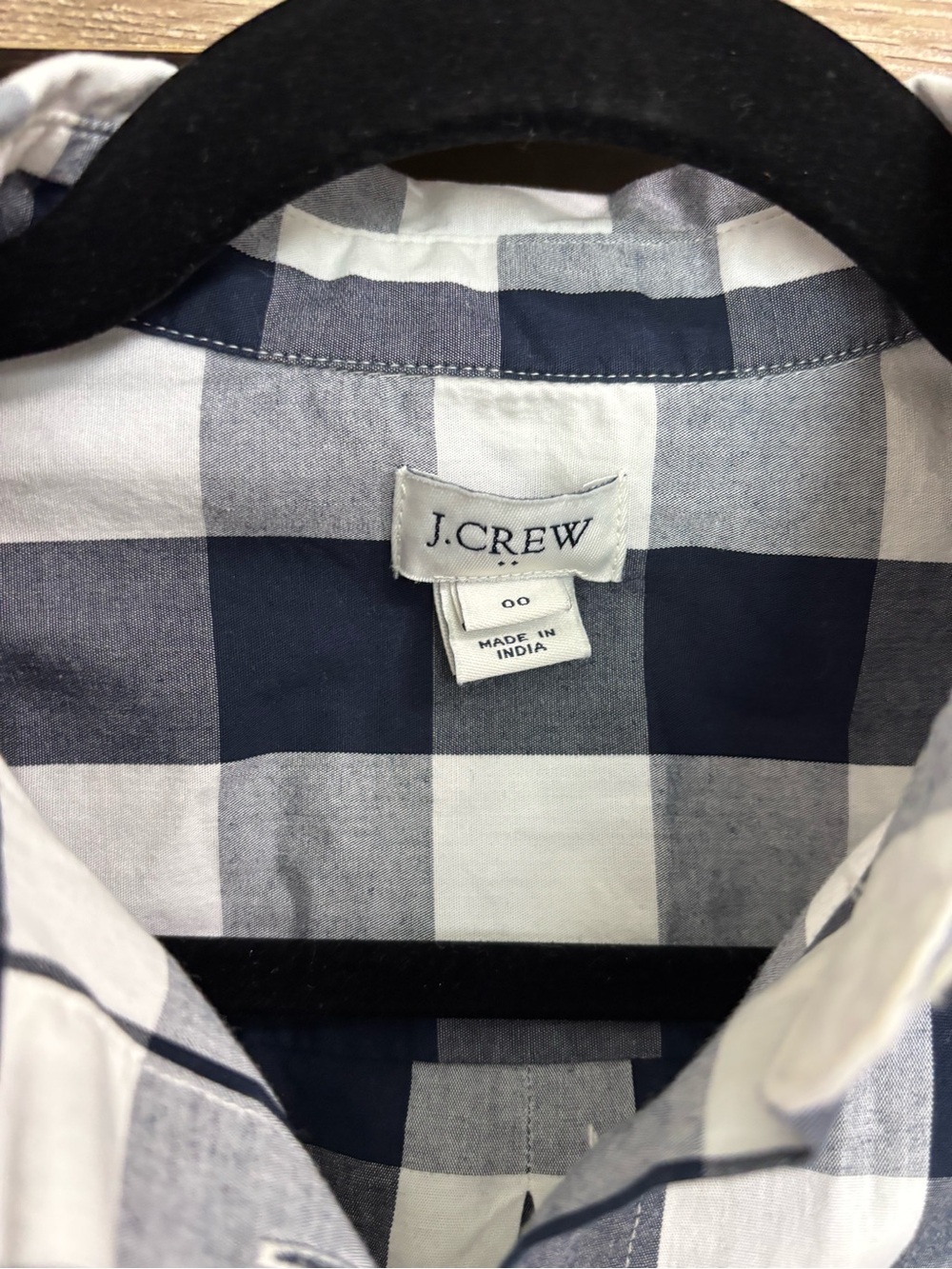 J. Crew Navy and White Gingham Tie-Waist Shirt Dress - Picture 3 of 7